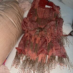 Zara beaded dress. It’s freaking so pretty! No tears